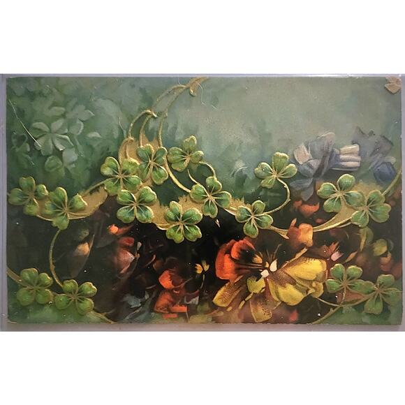 Lot Of Four Vintage Antique Embossed Postcards Flowers - Picture 4 of 9